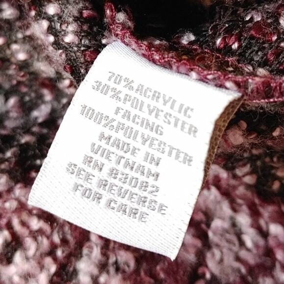 Dress Barn Size Medium M Purple Marbled Zipper Sweater Winter Warm Cozy Comfy - Picture 6 of 11